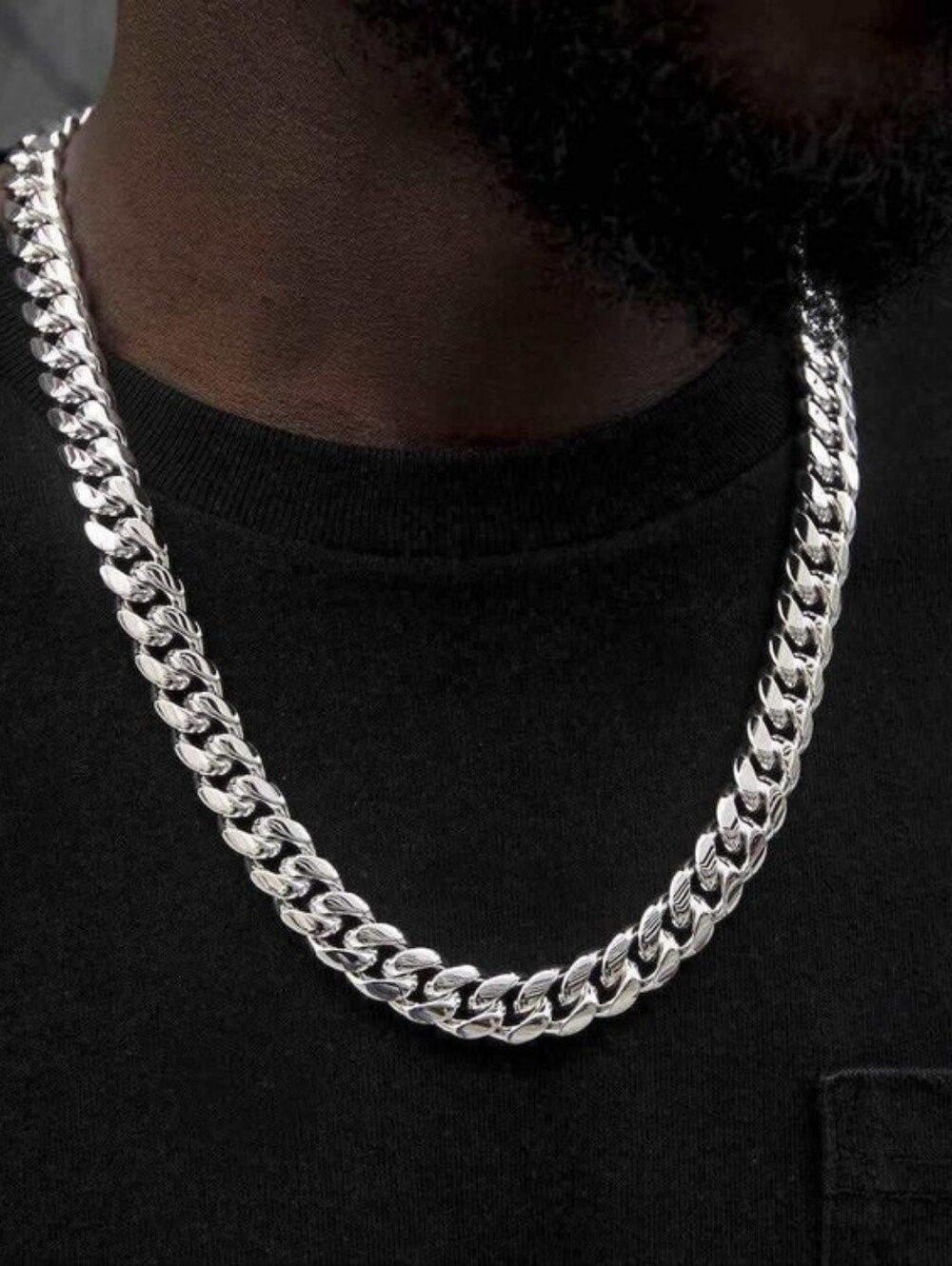 New - Shop Gld White Gold Plated Miami Cuban Link Chain